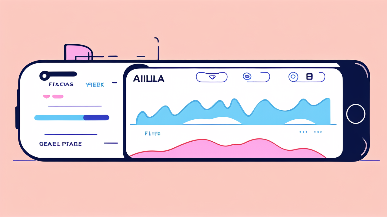 Vibrant illustration of smartphones with graphs, emphasizing data visualization and Smartwatch tech.