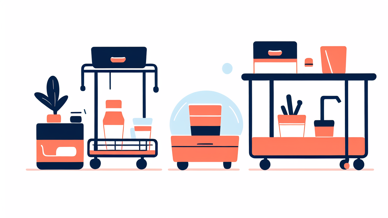 Bathroom organization with minimalist carts for storage solutions