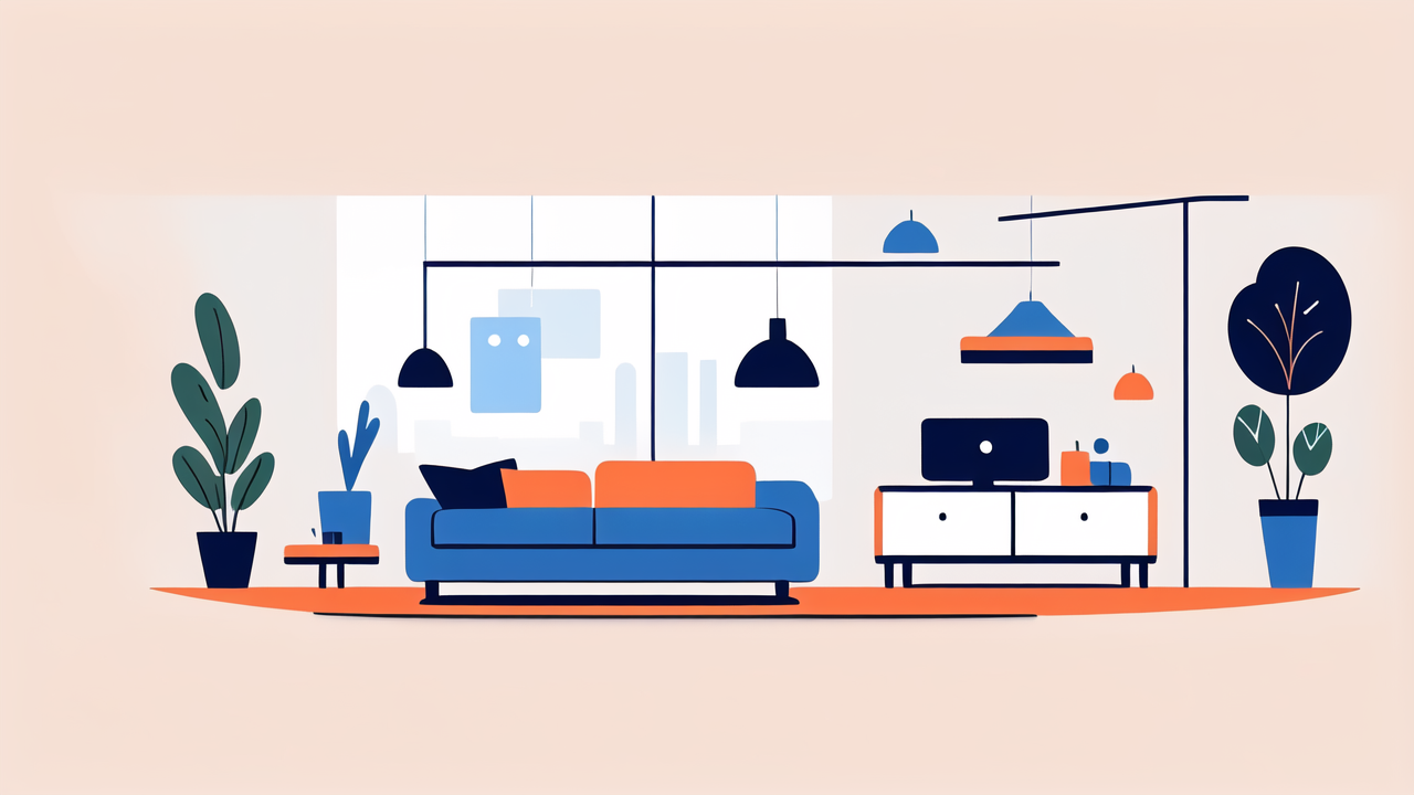 todays furniture minimalist living room; Modern Furniture Design; blue sofa, city view
