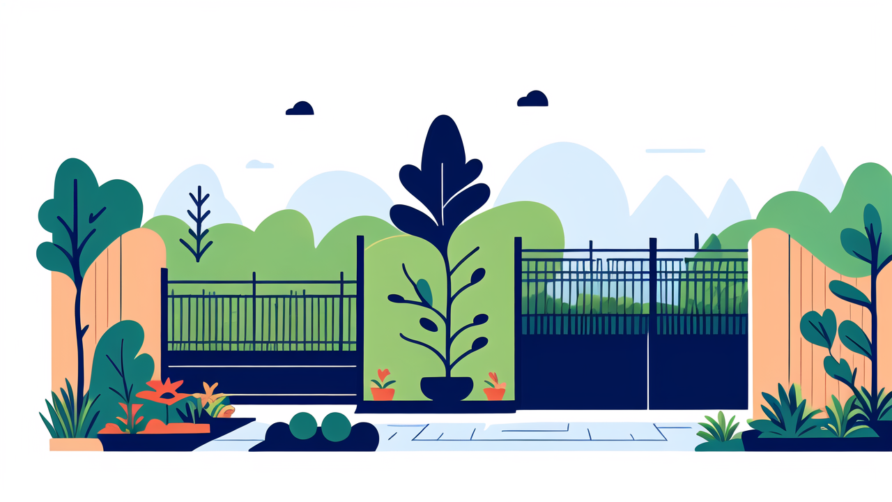 black garden fence