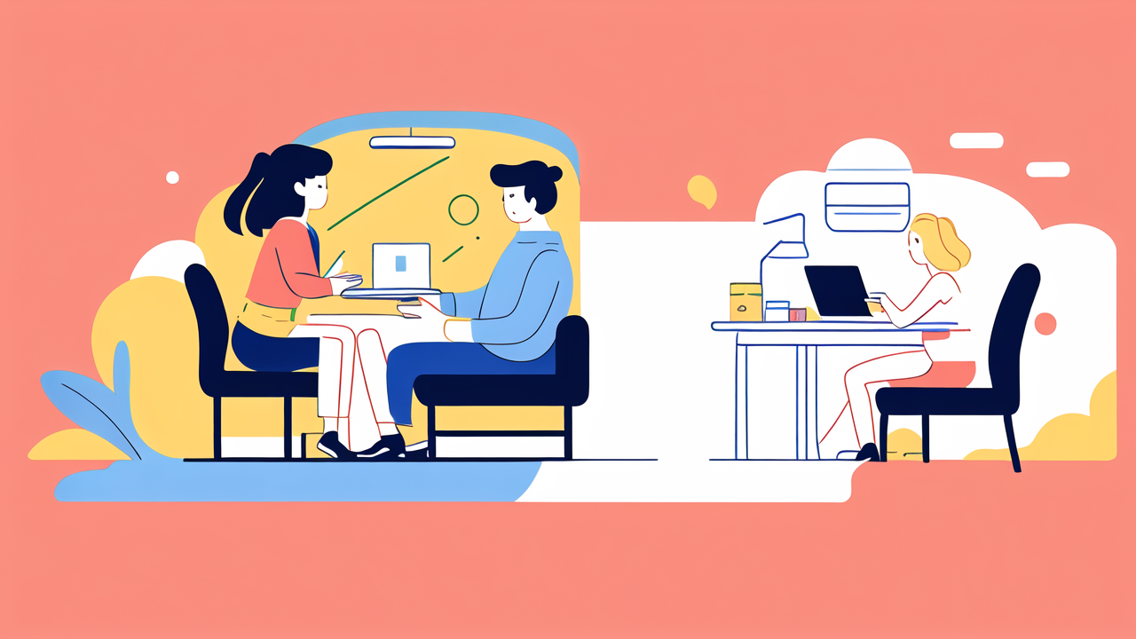 Modern office with collaborative desk, small massage chairs, space saving dresser