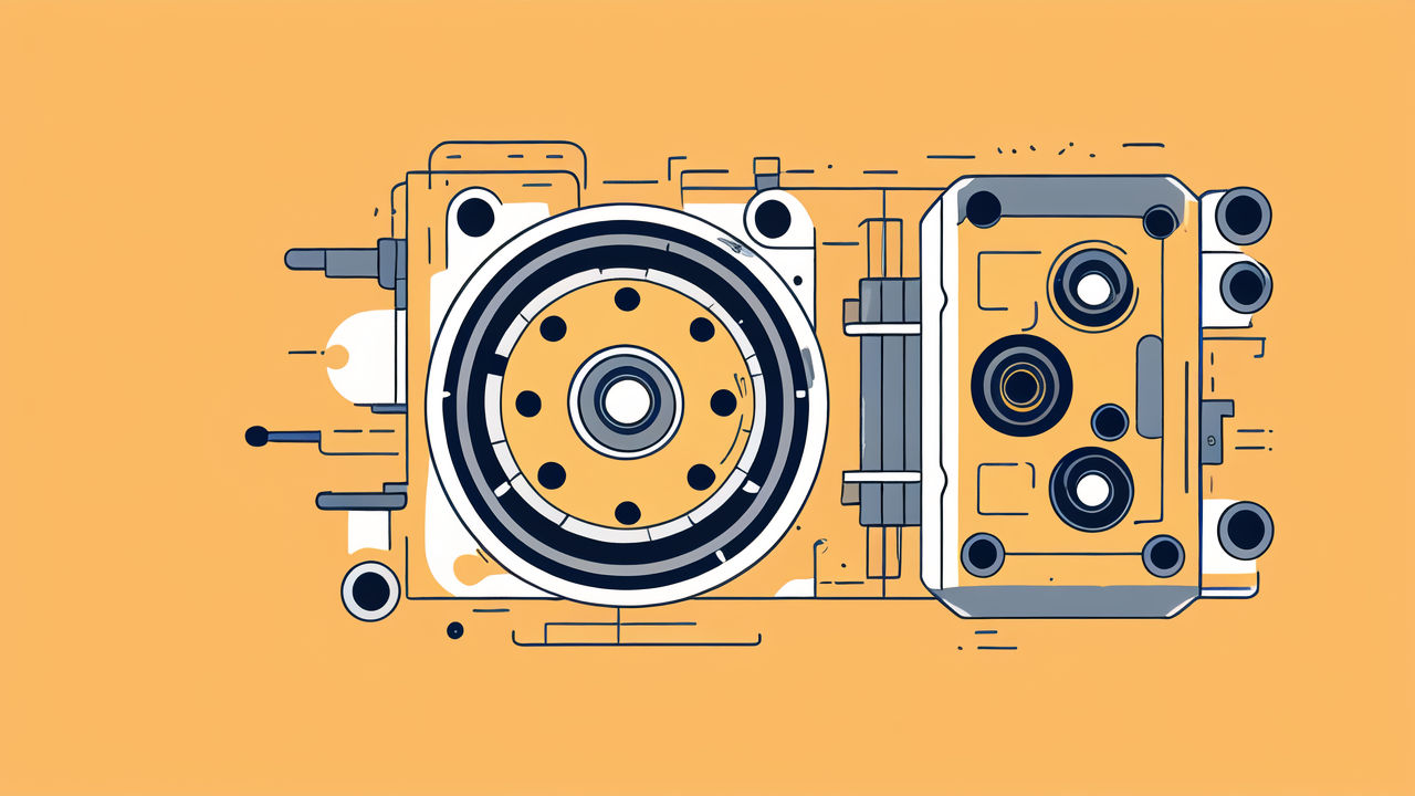 6208 C3 bearings with vibrant yellow and black gears on pink background