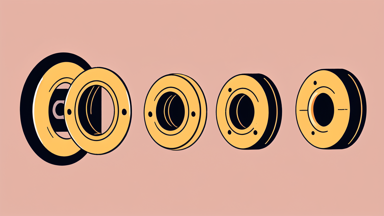 6311 ZZ Bearing; stylized device on pink, features white, yellow, and orange sections
