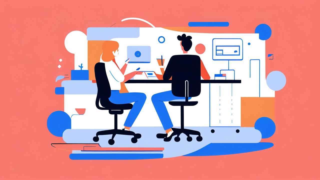 ergonomics office furniture, Modern office with stylish wooden chairs and ergonomic office furniture