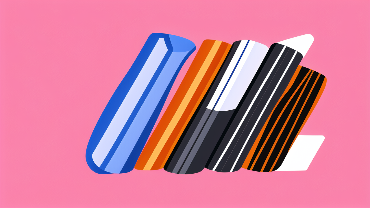 coloured carbon fibre, Vibrant industrial complex with colored carbon fiber accents, bold blue and orange hues.