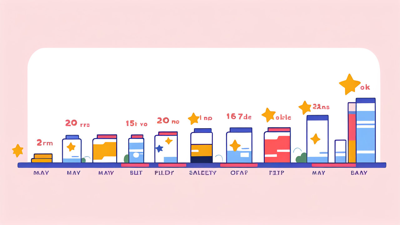 Thin baby socks and baby summer outfit in project progress bar chart with blue, orange bars.