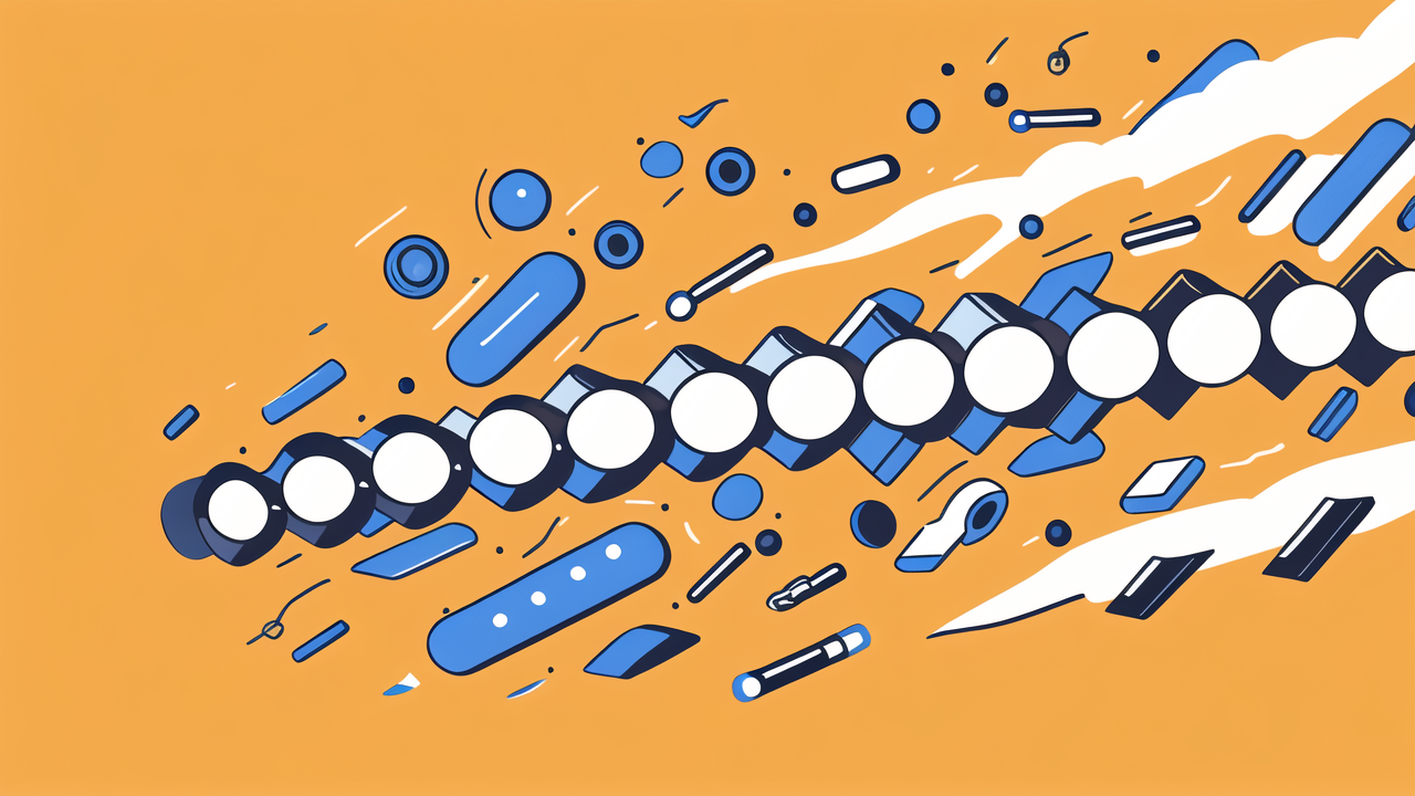 6006 ball bearings amidst dynamic blue and white shapes on an orange backdrop