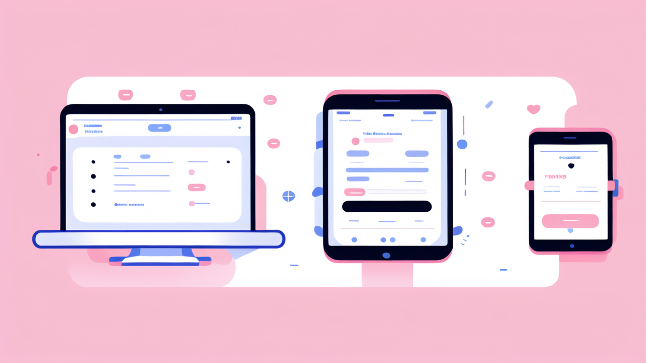 Pastel pink digital dashboard with body measurement tracker, smartwatch graphs and charts