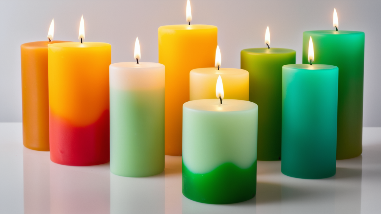 Blow Mold Candles with intricate floral designs and pillar candle molds.