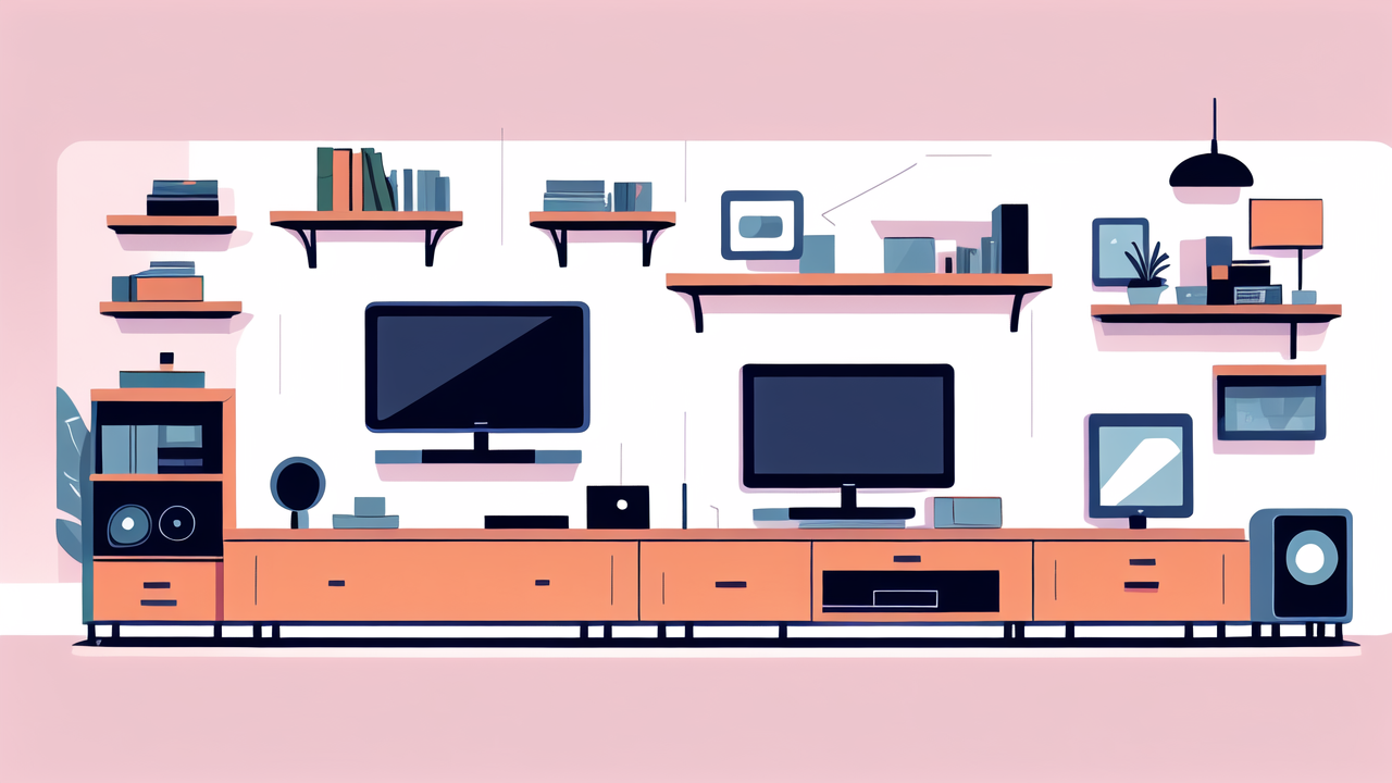 modern living room featuring South African TV Stands in efficient home design