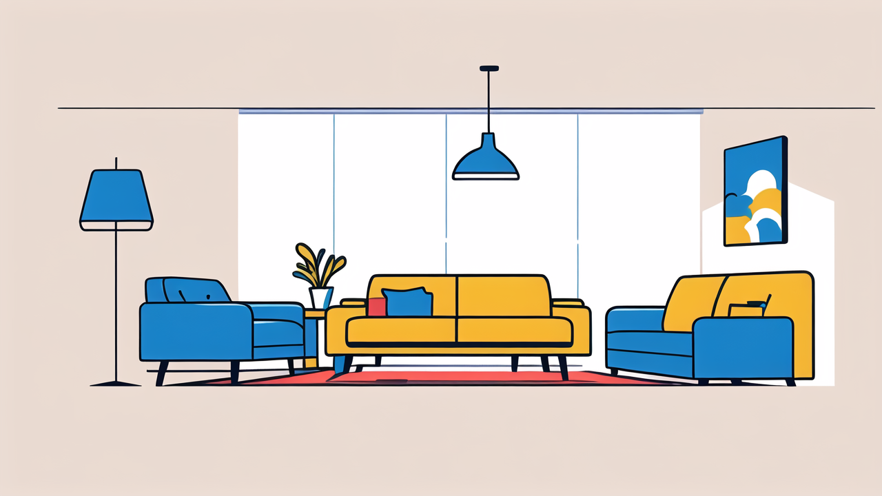 Modern bedroom with adjustable couch, Compact Living Storage, vibrant colors