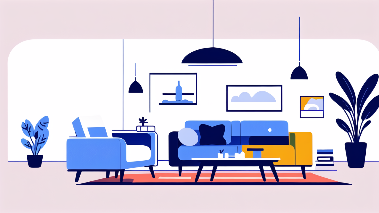 expensive couches, Modern living room with luxury couches, colorful cushions, and a potted plant
