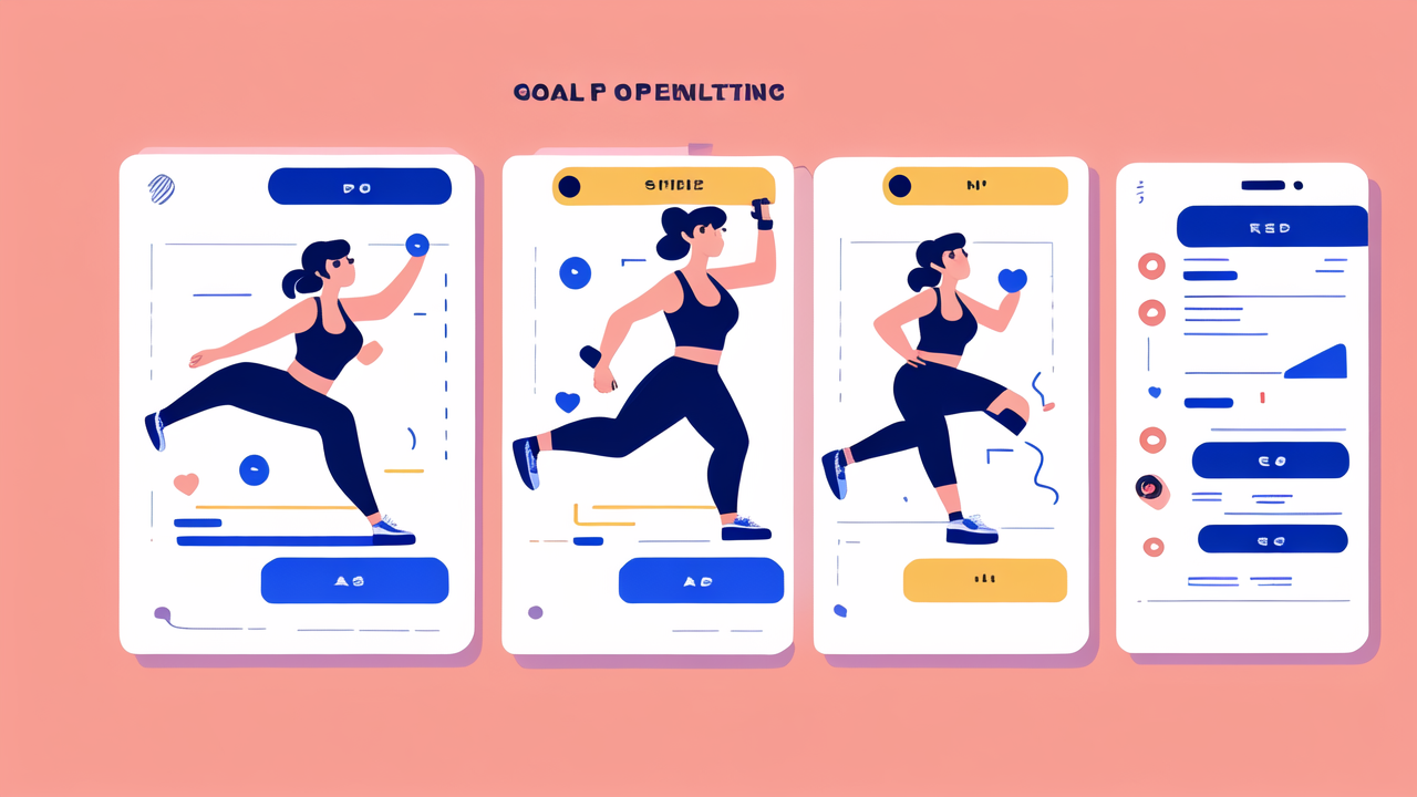 fitness app interface showing workout optimization with smartwatches tracking progress