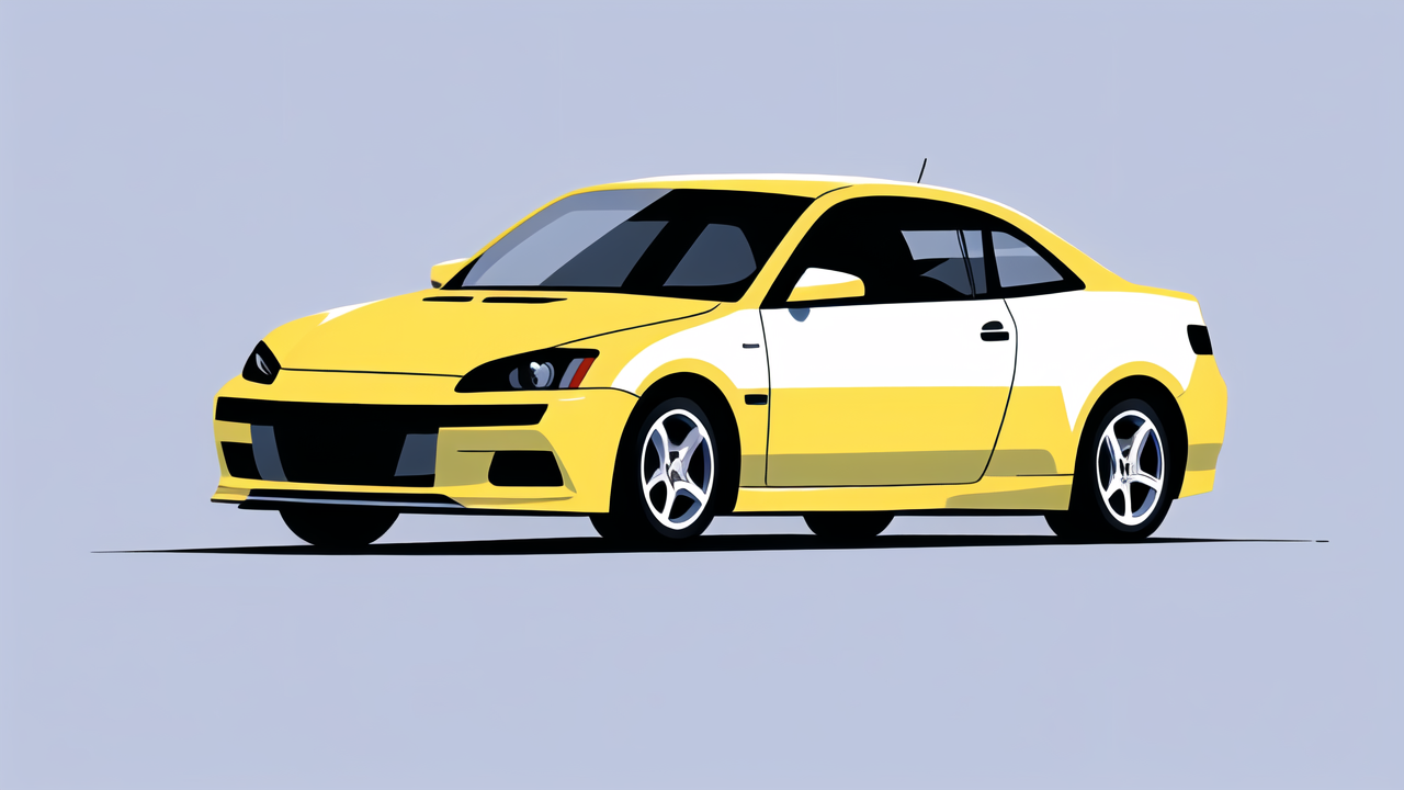 Yellow station wagon with black roof rack on blue background, Carbon Fiber Car Modifications