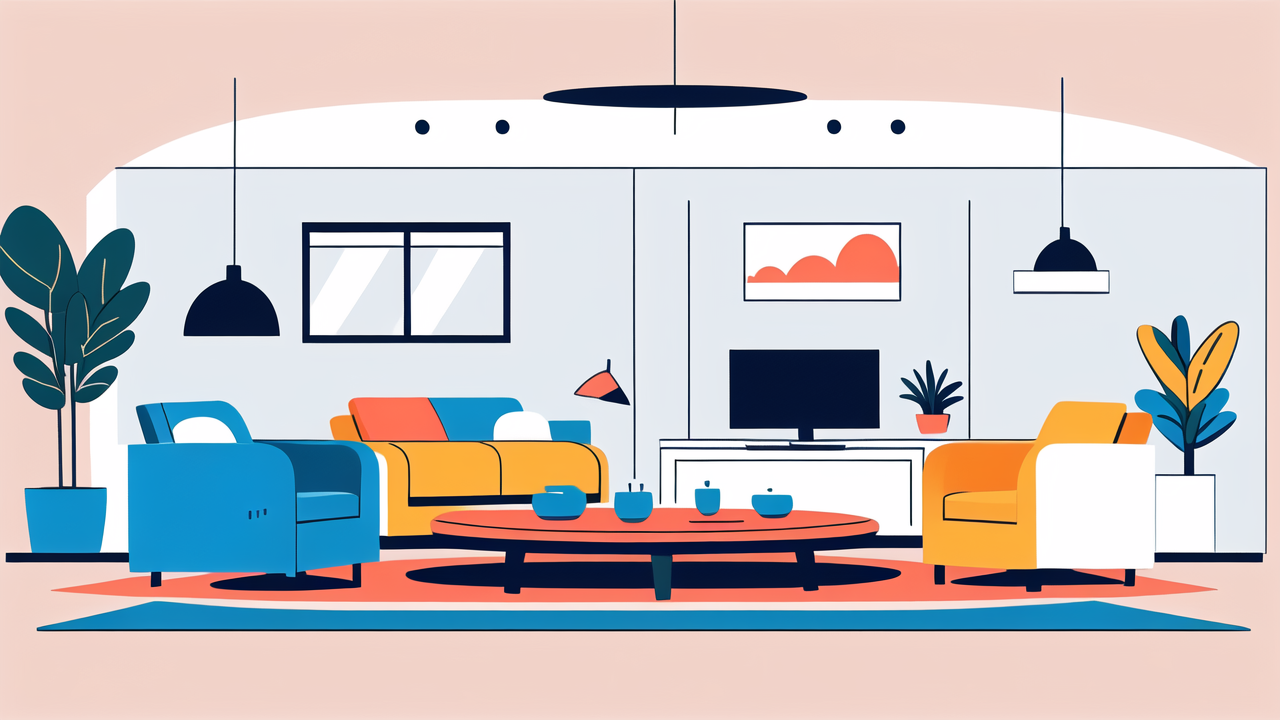 cozy South African living room ideas with orange sofa and central coffee table