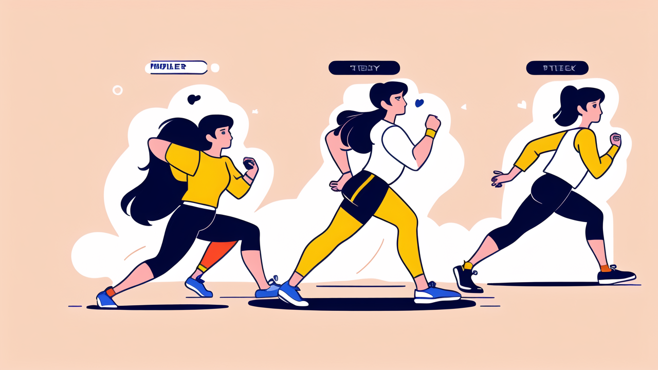 smartwatch fitness, Women running with smartwatches, embodying progress; pacemaker fitness themes