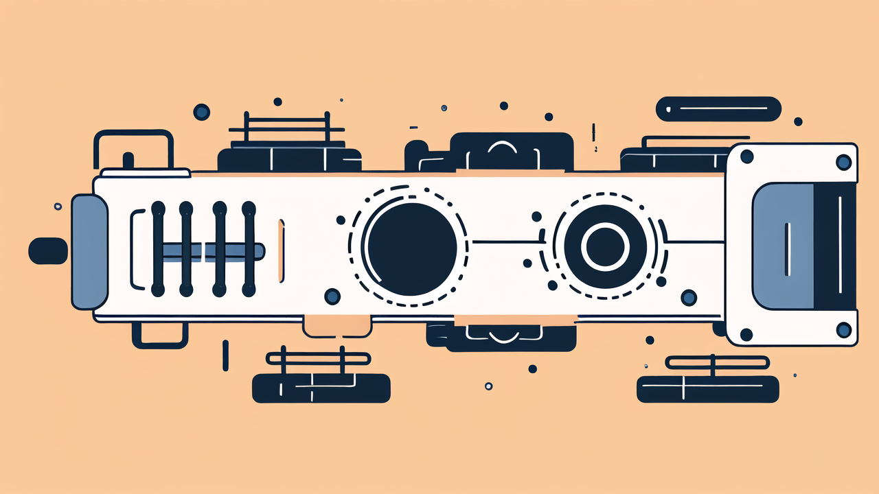 6204 2rs bearing stylized train abstract, featuring sealed bearings, on beige backdrop