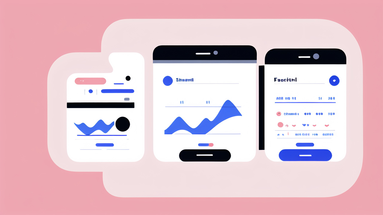 smart watch health tracker, smartwatch fitness tracker apps on three mobile interfaces, connected in network