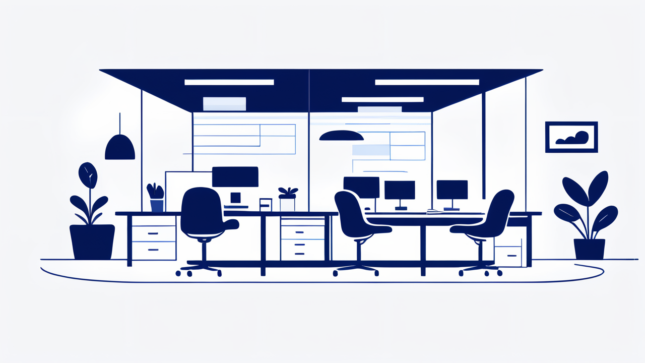 End Table Set in modern office with English Home Organizer and blue decor