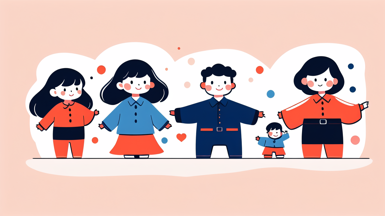 Family of five in colorful clothing with focus on toddler pillow safety, Baby Pillow