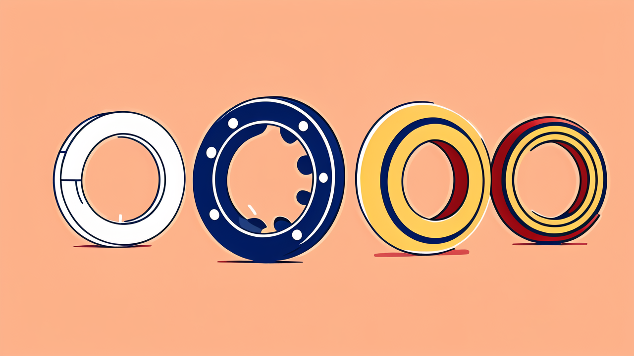 6313 2z c3 rings with unique designs on a peach background; 6313 ball bearings focus.