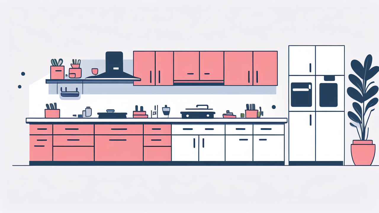 kitchens of africa, Modern kitchen with white and pink hues featuring Kitchen Countertops and decor.