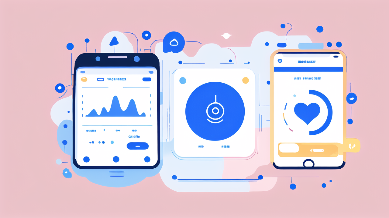 Smartwatches apps on phones: Dr Tracker, fitness graph, health interface, pink theme