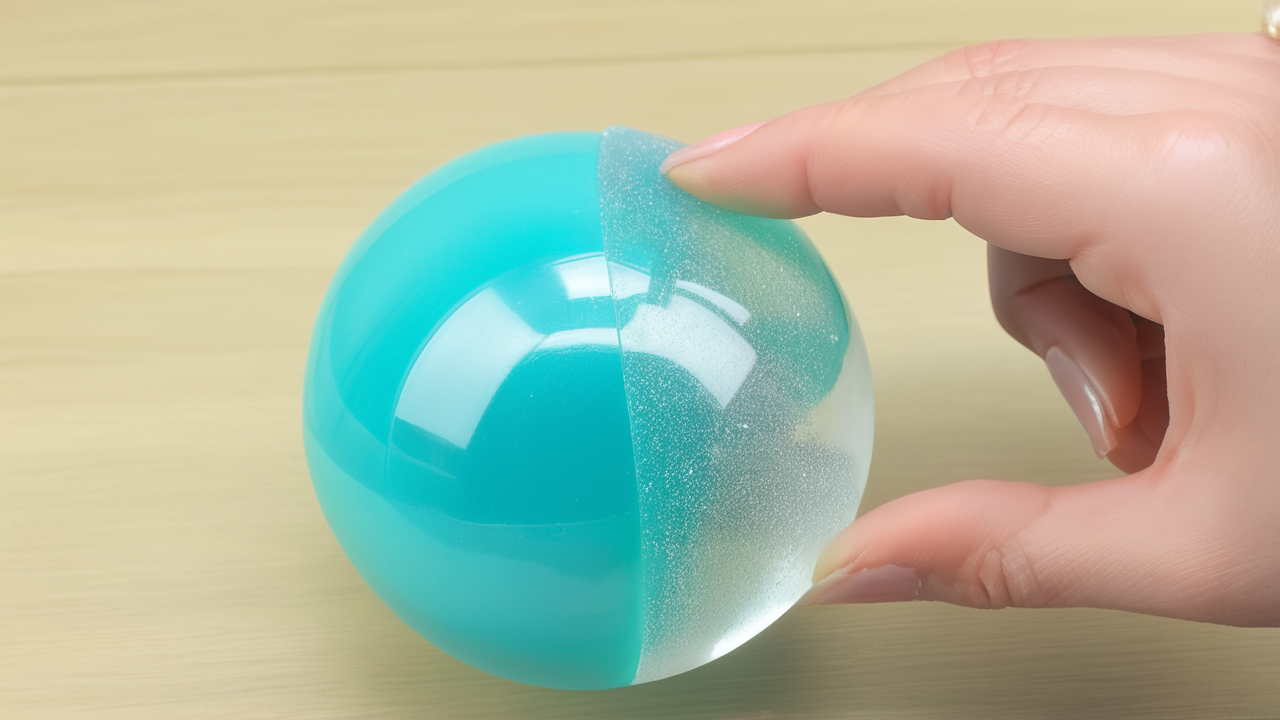 Resin sphere molds with winter, clear blue, and lush forest scenes in resin mold tray