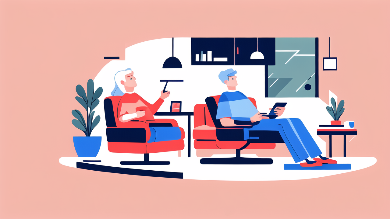 Comfortable seating solutions with Square sectional sofa, blue chair, and TV setup
