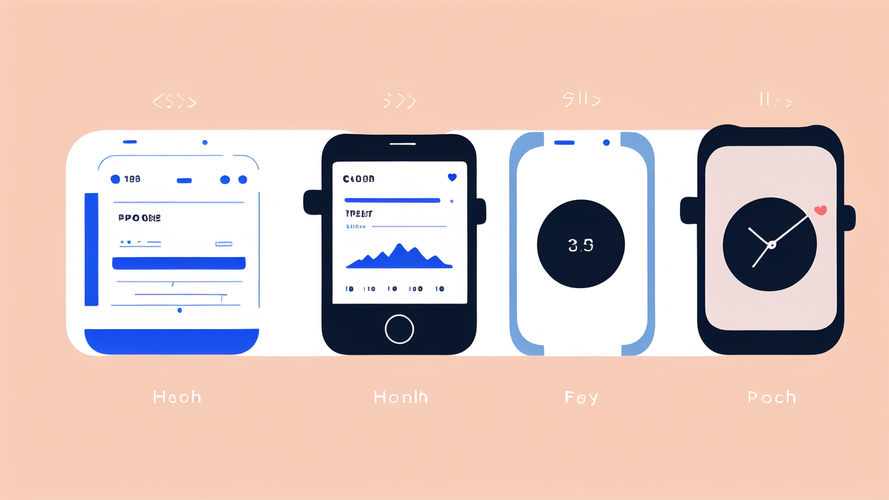 Fila smartwatch interface illustration with cartoon characters and interactive icons