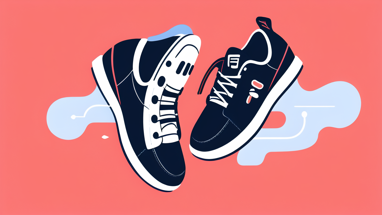 wearables clothing, High-top sneakers in black with white and red stripes against a vibrant pink background