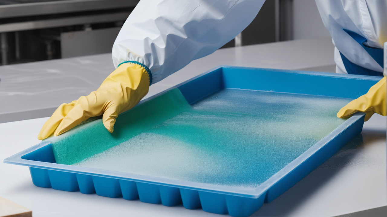 resin table mold, Vibrant resin tray molds with diverse food arrangements in vivid colors