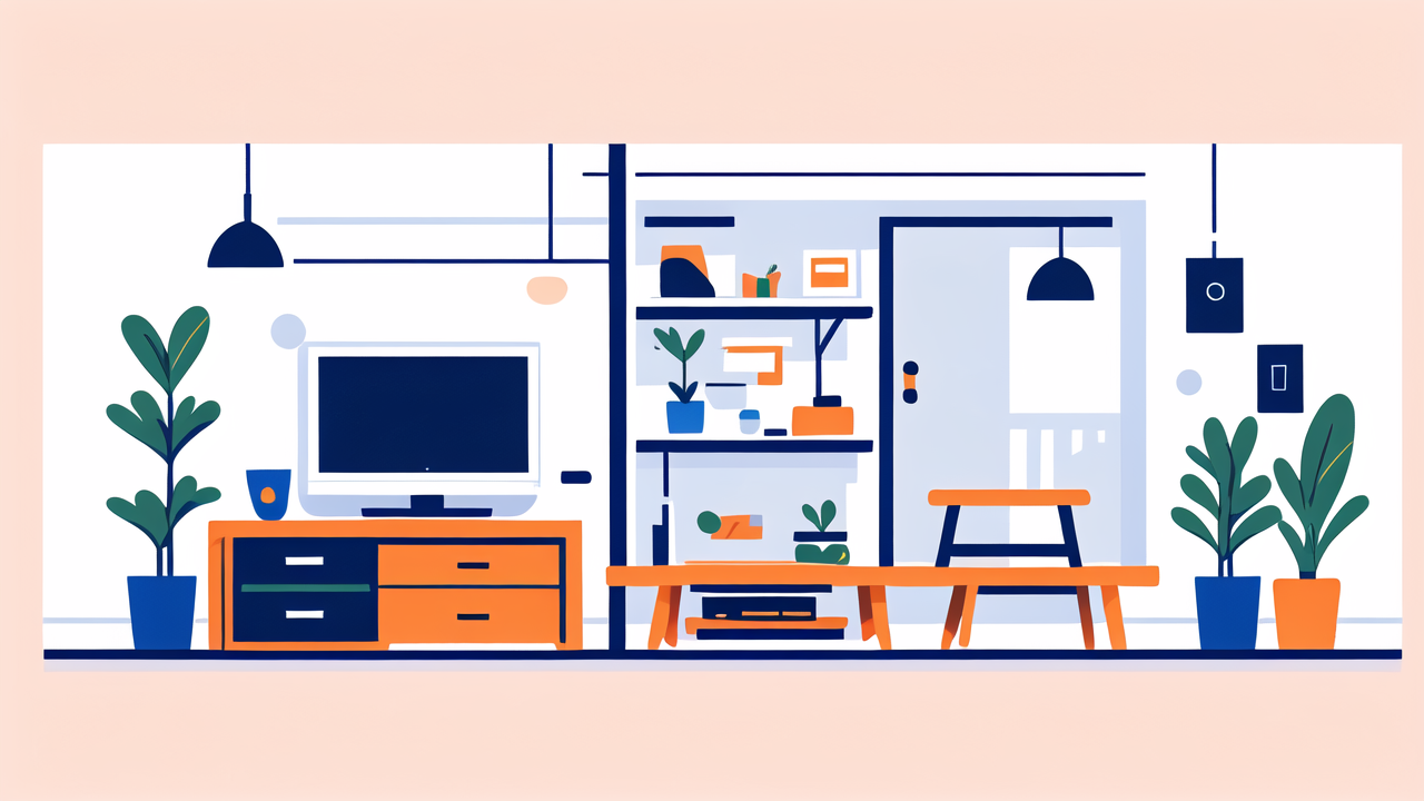 Modern living room and office with Victoria TV Stands and tips for mounting TV