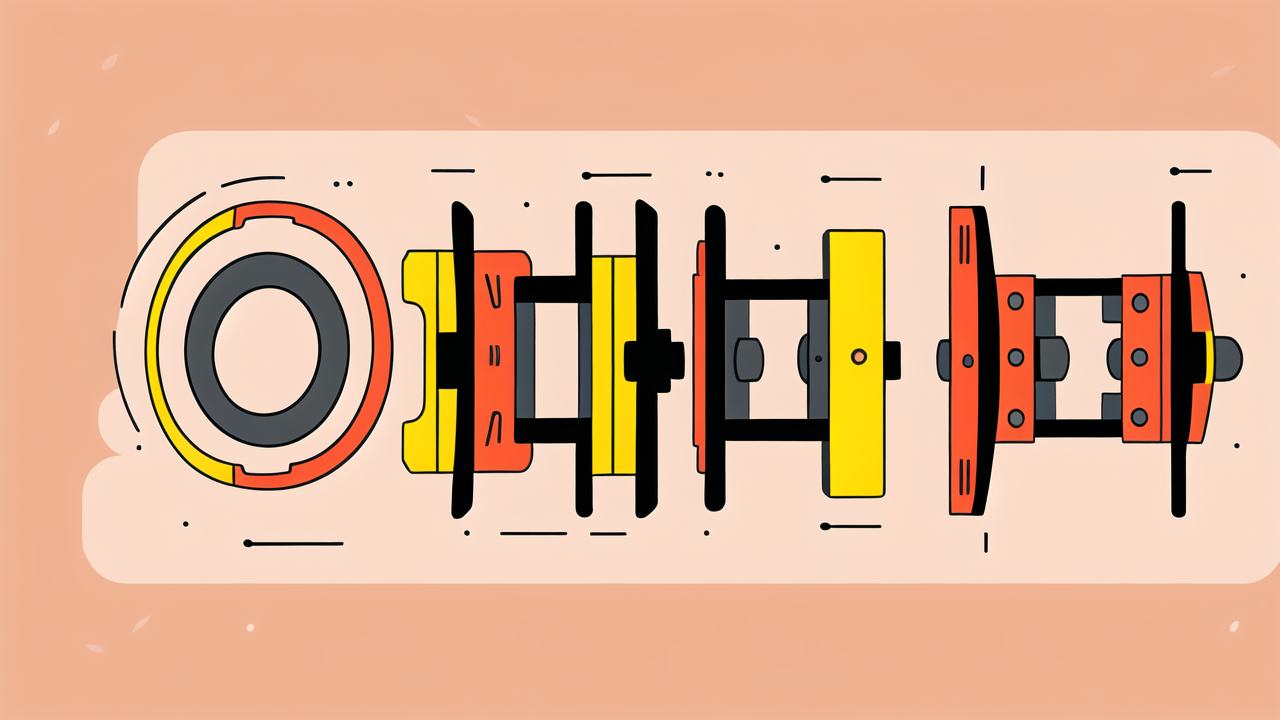 Colorful industrial scene with 6211 bearing and sealed bearings in blue, orange elements
