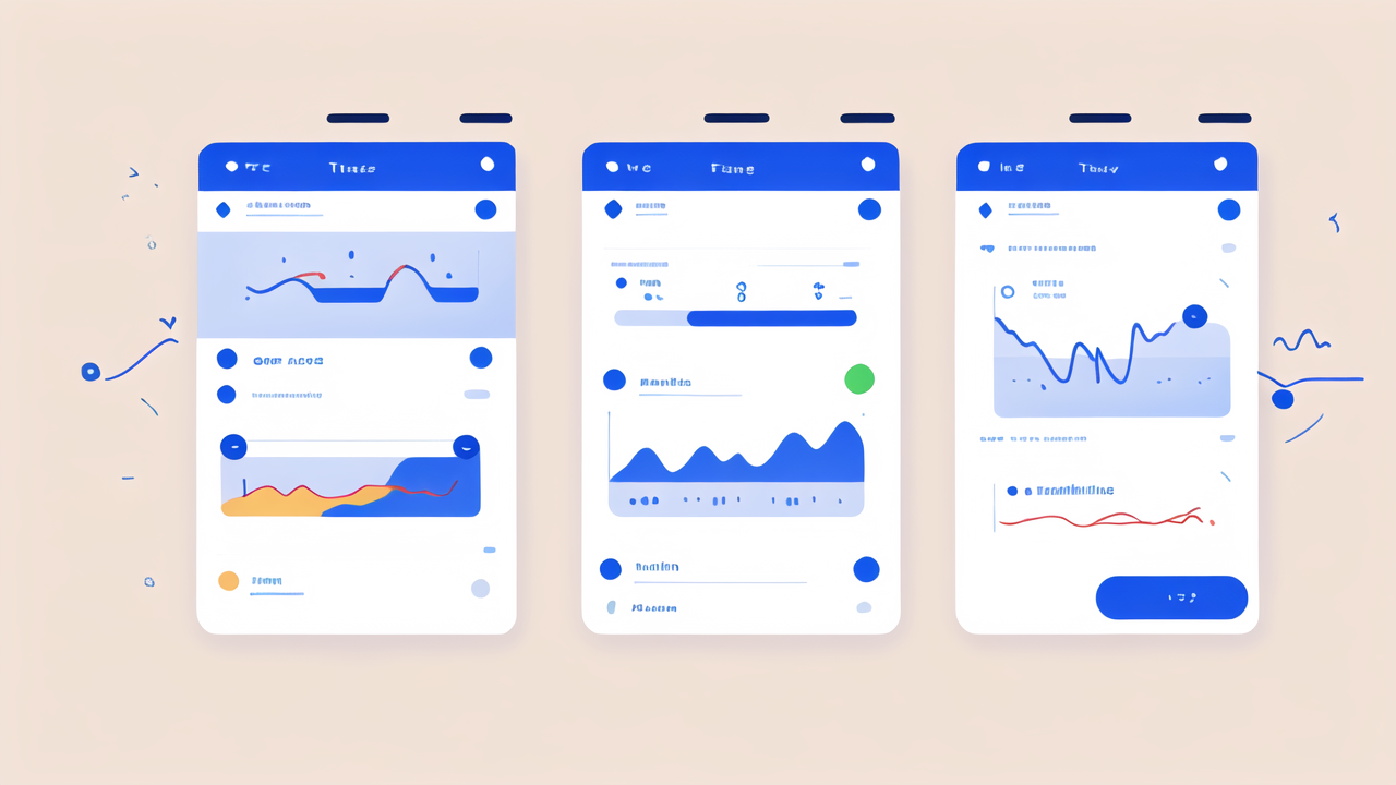 Smart Watches interface showcasing activity tracking on mobile screens graphs