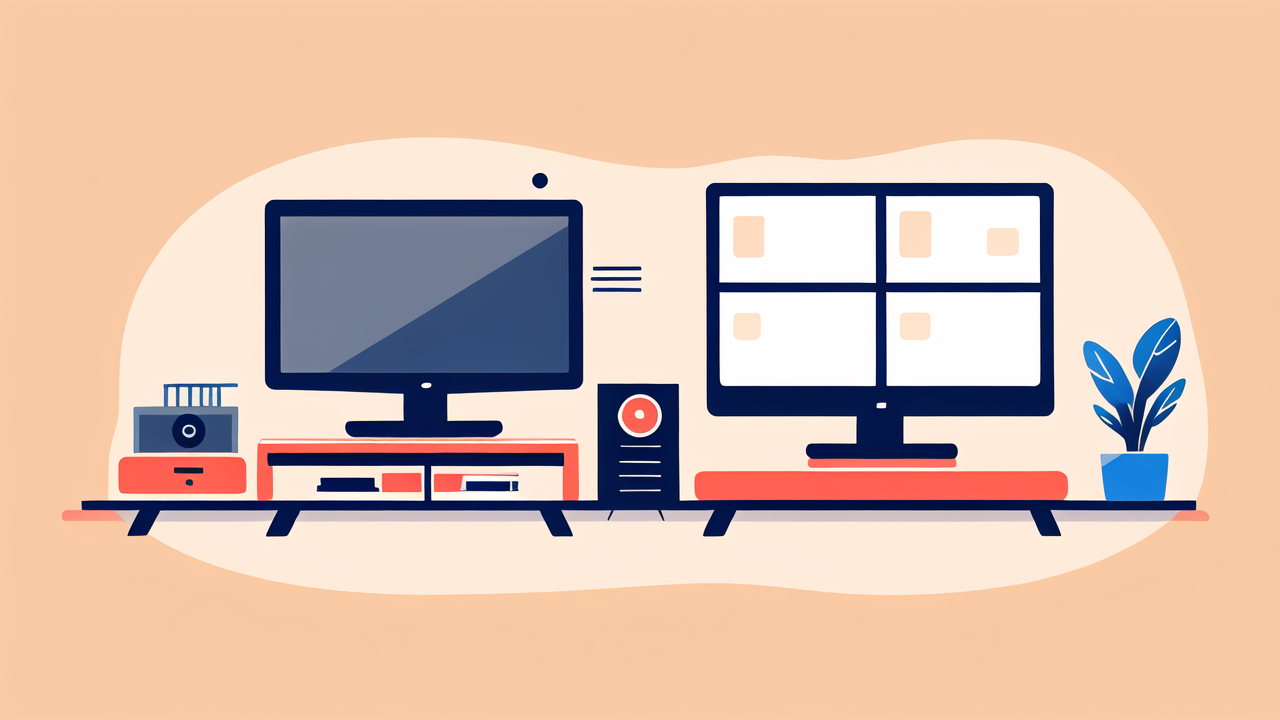 Modern home office setup with rolling stepping stool and space-saving solutions