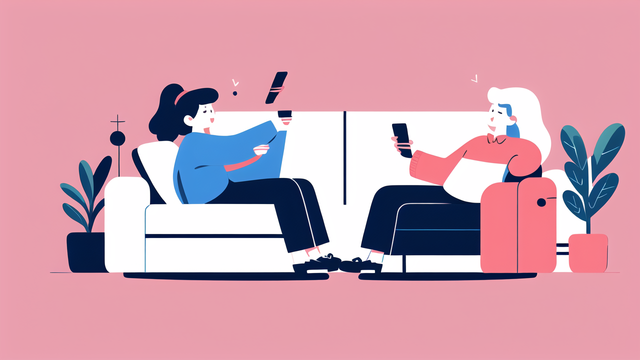 Modern office scene with three people, featuring a large recliner, promoting Recliners.