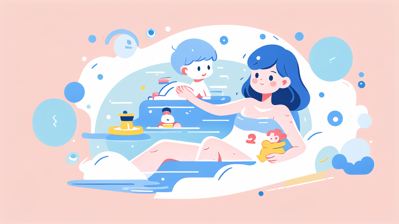 two piece set for baby, Colorful digital illustration of room with minimalist decor in smartphone style