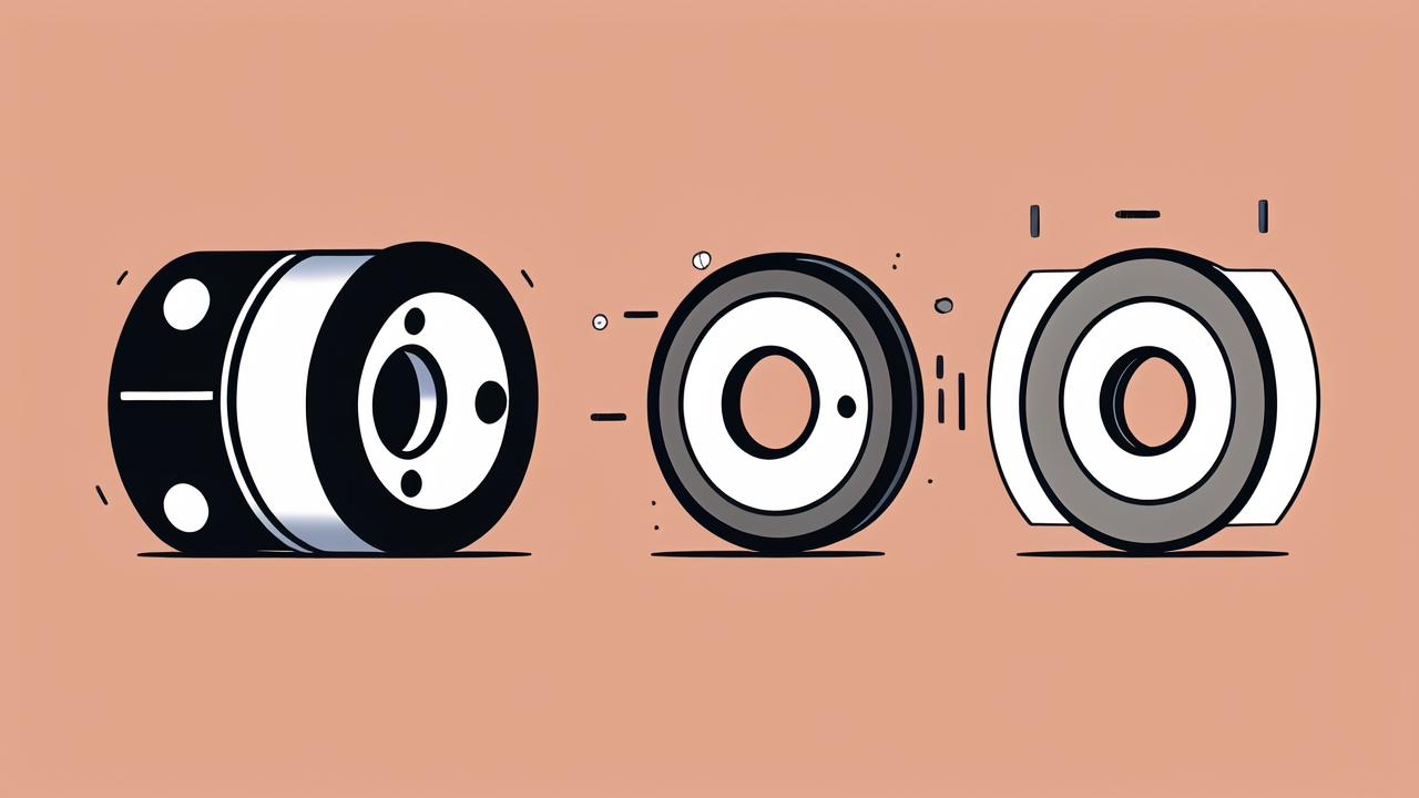 61801 bearings in three distinctive wheel designs on a peach background