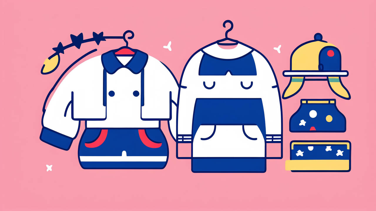 baby full body dress, Baby Clothing Set cartoon characters in colorful attire on peach background