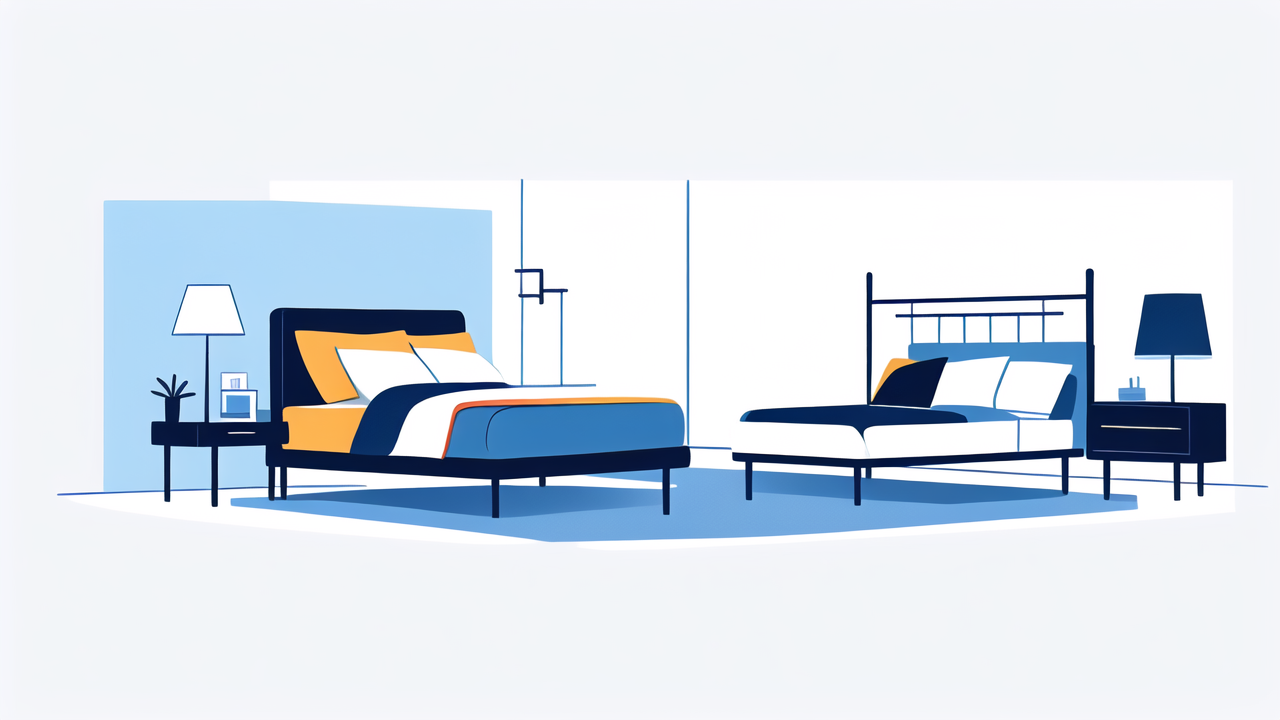 affordable furniture & carpet, Modern bedroom with blue theme, side tables, affordable furniture, and carpet