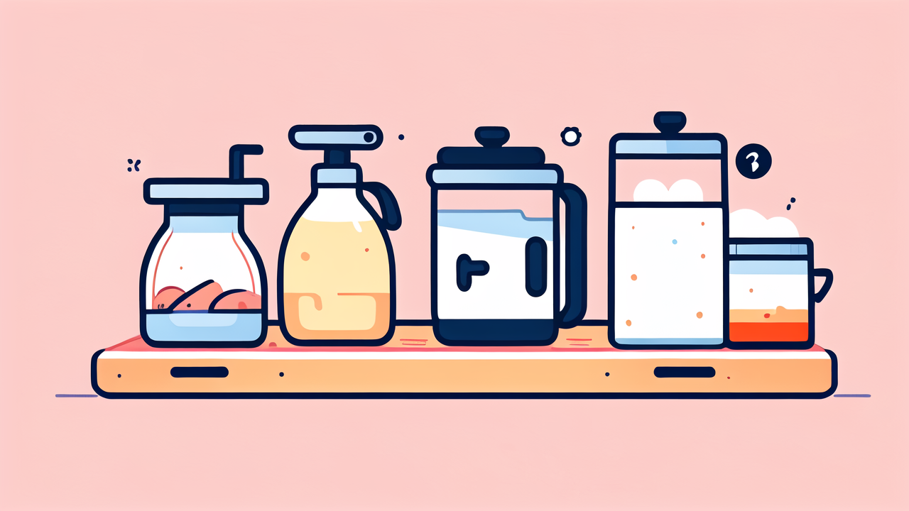Baby travel essentials: portable baby gear in kitchen container display