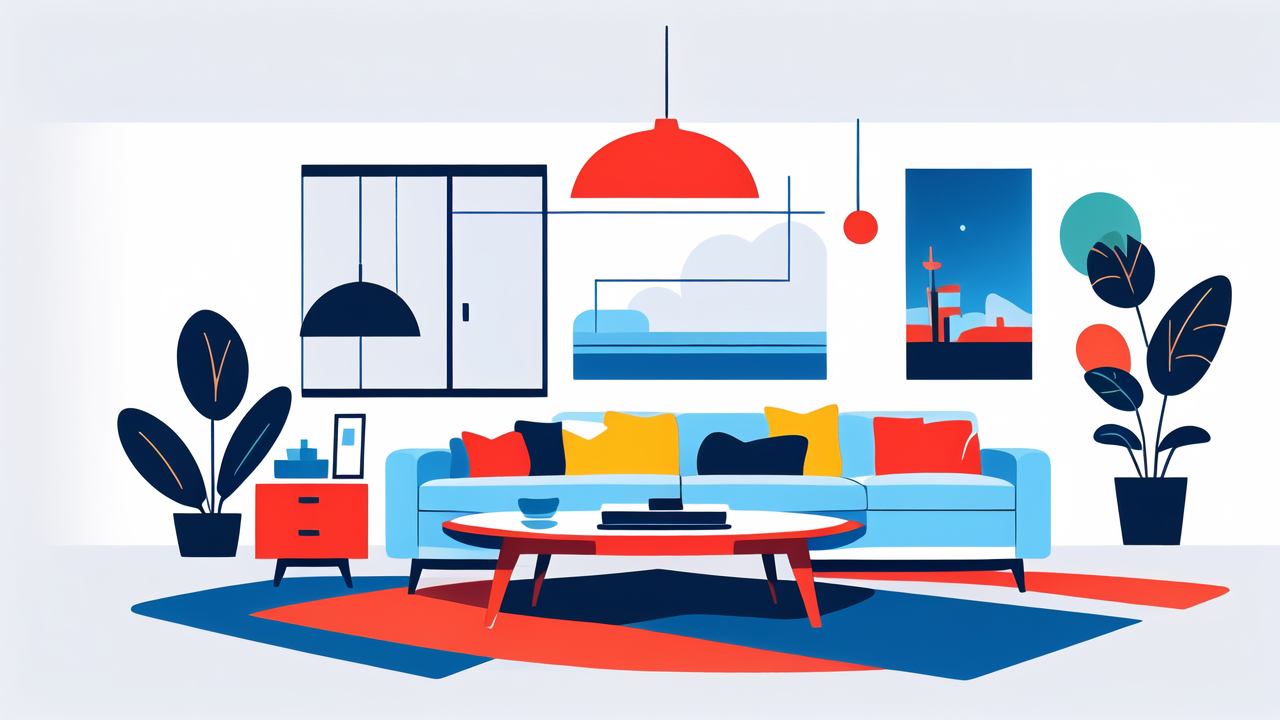 south africa furniture, Modern living room with custom coffee tables, blue furniture, and green plants.