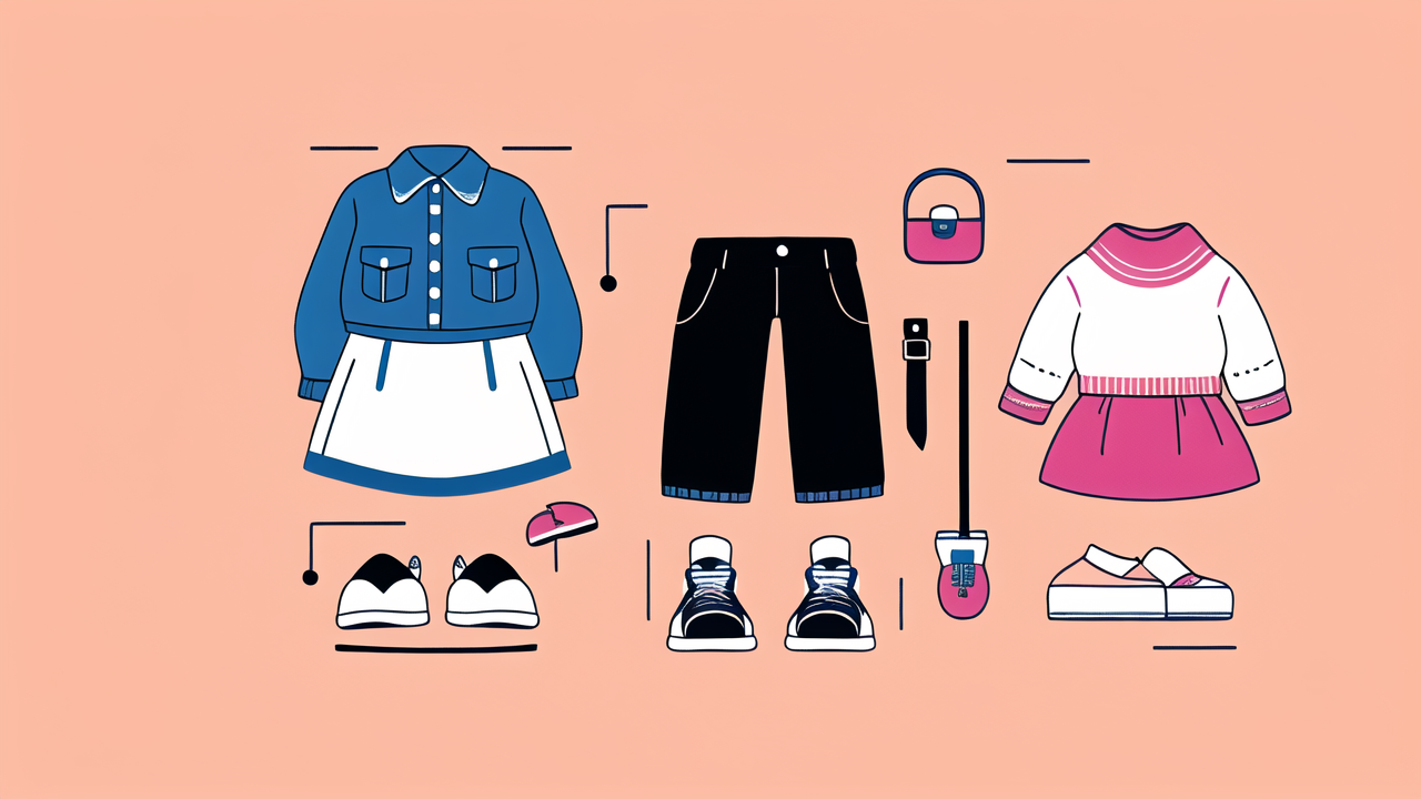 baby sunscreen, Baby girl summer outfits with denim jacket, white skirt, pink dress, and accessories.