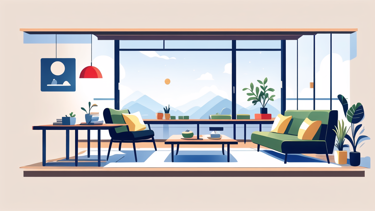 Modern living room with African-inspired furniture and coffee station table