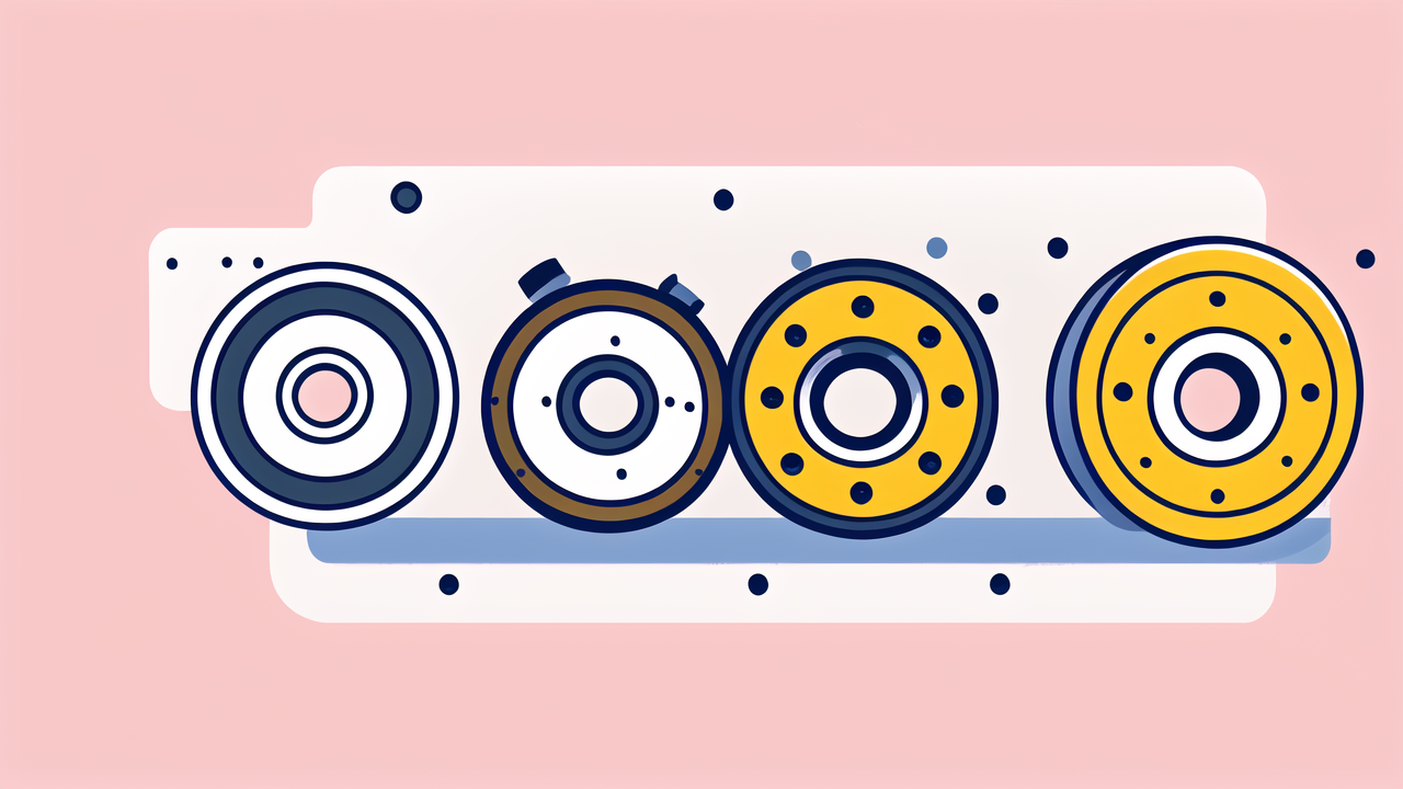 22x62x16 bearing, Blue and yellow cityscape with central airplane, skyscraper, factory, and trees.