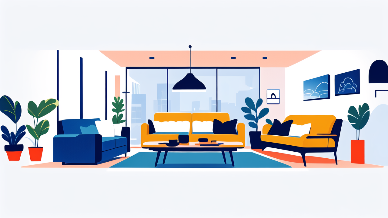 cushioned stool, Modern living room with Cushioned Bar Stools, blue sofa, and vibrant decor
