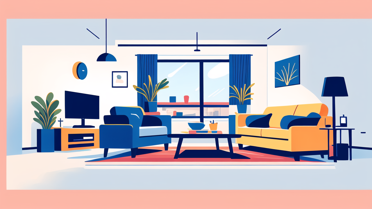 adjustable couch, vibrant house with blue roof and red door amidst lush garden, ideal for Home Accessories