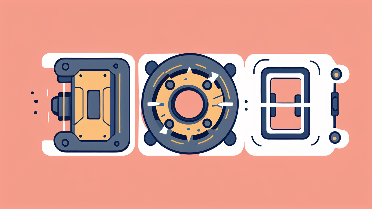Abstract design with 16004 ZZ Bearings shapes, in black, white, yellow on beige background.