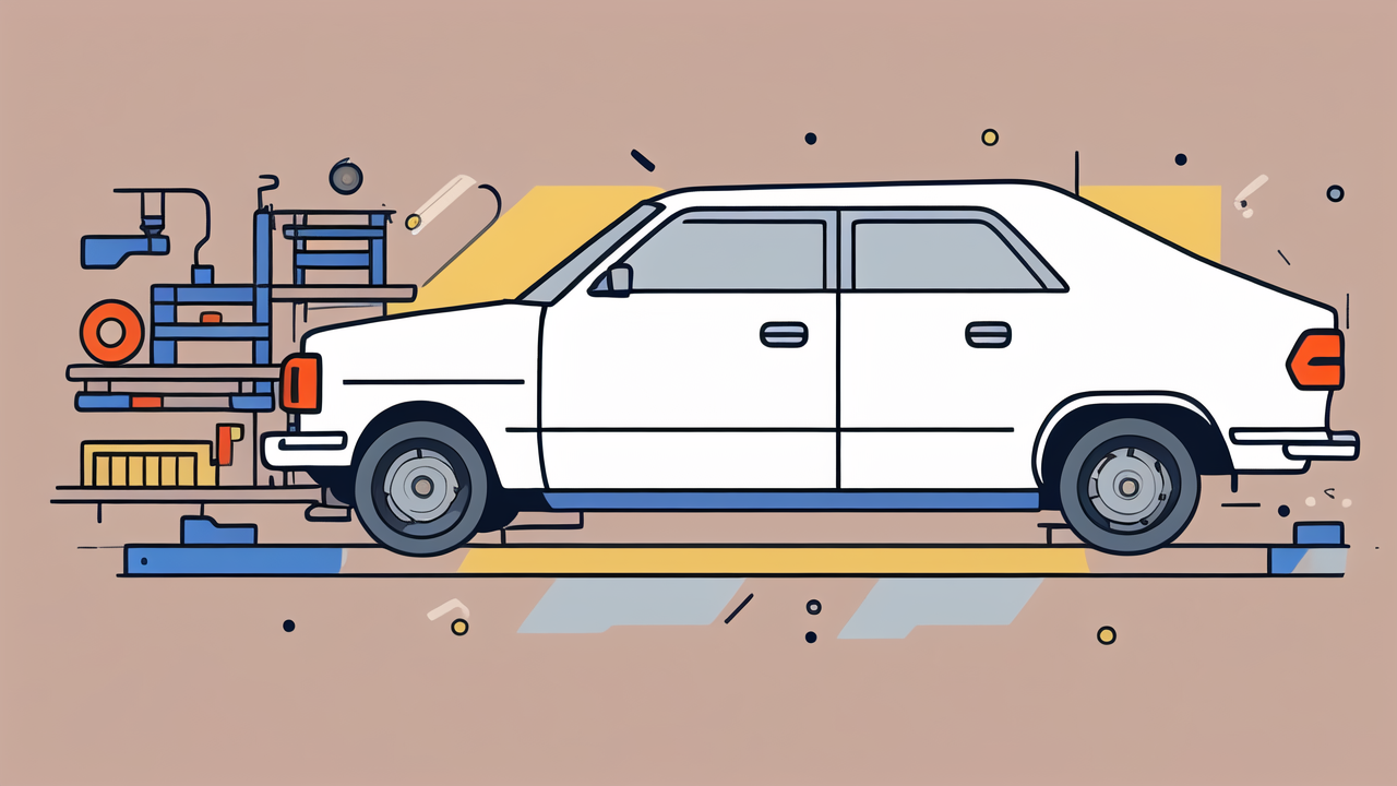 6312 bearing dimensions, White car illustration with geometric blue and orange backdrop; focus on 6311 bearings